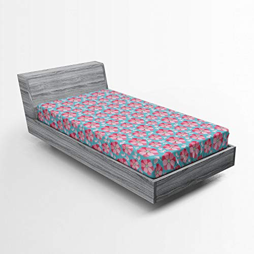 Ambesonne Blue and Pink Fitted Sheet Abstract Petals and Leaves Bed Cover with All-Round Elastic Deep Pocket for Comfort Twin Size Turquoise Pastel Pink Dried Rose and Pastel Yellow Ambesonne Blue and Pink Fitted Sheet Abstract Petals and Leaves Bed Cover with All-Round Elastic Deep Pocket for Comfort Twin Size Turquoise Pastel Pink Dried Rose and Pastel Yellow