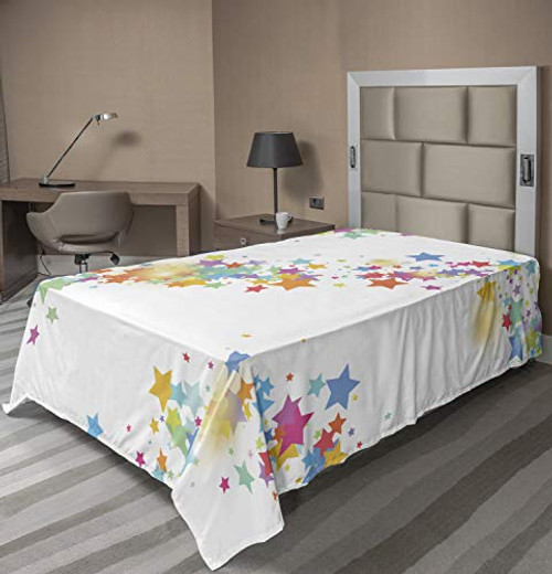 Ambesonne Stars Flat Sheet Illustration of Colorful Star Lines Cartoon Style Nursery Pattern Diagonal Design Soft Comfortable Top Sheet Decorative Bedding 1 Piece Twin Size Multicolor Ambesonne Stars Flat Sheet Illustration of Colorful Star Lines Cartoon Style Nursery Pattern Diagonal Design Soft Comfortable Top Sheet Decorative Bedding 1 Piece Twin Size Multicolor