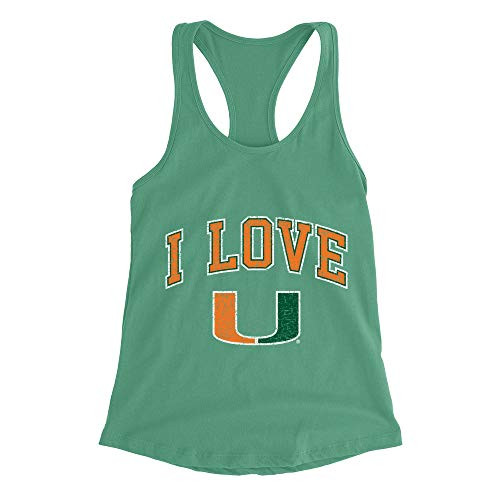 Venley Official NCAA University of Miami Hurricanes I Love Womens Racerback Tank Top UOFM1013 - Kelly Green Medium Venley Official NCAA University of Miami Hurricanes I Love Womens Racerback Tank Top UOFM1013 - Kelly Green Medium