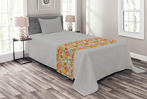 Ambesonne Harvest Bed Runner Agriculture Theme Vegetable Pattern Corns Pumpkins and Sunflowers Decorative Accent Bedding Scarf for Hotels Homes and Guestrooms Orange Yellow Pale Blue Ambesonne Harvest Bed Runner Agriculture Theme Vegetable Pattern Corns Pumpkins and Sunflowers Decorative Accent Bedding Scarf for Hotels Homes and Guestrooms Orange Yellow Pale Blue