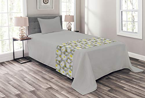 Lunarable Abstract Bed Runner Contemporary Repeating Dotted Pattern Circle Formations Decorative Accent Bedding Scarf for Hotels Homes and Guestrooms Earth Yellow Dimgray Lunarable Abstract Bed Runner Contemporary Repeating Dotted Pattern Circle Formations Decorative Accent Bedding Scarf for Hotels Homes and Guestrooms Earth Yellow Dimgray