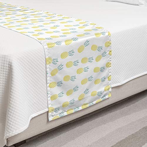 Ambesonne Exotic Bed Runner Pineapples with Rhombus Pattern Healthy Hawaiian Fruit Summer Snack Decorative Accent Bedding Scarf for Hotels Homes and Guestrooms Pale Yellow Pale Green Ambesonne Exotic Bed Runner Pineapples with Rhombus Pattern Healthy Hawaiian Fruit Summer Snack Decorative Accent Bedding Scarf for Hotels Homes and Guestrooms Pale Yellow Pale Green