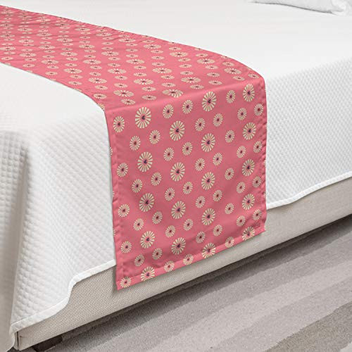 Ambesonne Floral Bed Runner Flowers with Little Hearts The Middle Romantic Love Theme Decorative Accent Bedding Scarf for Hotels Homes and Guestrooms Pale Yellow Pale Pink Ambesonne Floral Bed Runner Flowers with Little Hearts The Middle Romantic Love Theme Decorative Accent Bedding Scarf for Hotels Homes and Guestrooms Pale Yellow Pale Pink