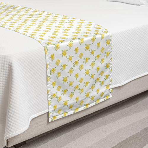 Ambesonne Watercolor Flowers Bed Runner Soft Bloom Branches Rose Petals Vintage Growth Art Hand Drawn Decorative Accent Bedding Scarf for Hotels Homes and Guestrooms Yellow and Pale Green Ambesonne Watercolor Flowers Bed Runner Soft Bloom Branches Rose Petals Vintage Growth Art Hand Drawn Decorative Accent Bedding Scarf for Hotels Homes and Guestrooms Yellow and Pale Green