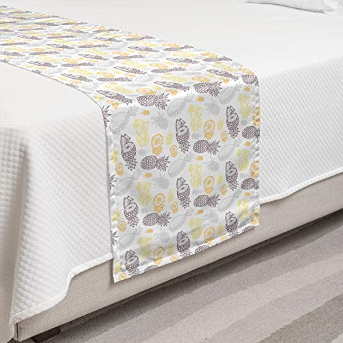 Lunarable Pineapple Bed Runner Pineapple Fruits Healthy Diet Ornamental Design Pattern Decorative Accent Bedding Scarf for Hotels Homes and Guestrooms Mustard Yellow Mauve Lunarable Pineapple Bed Runner Pineapple Fruits Healthy Diet Ornamental Design Pattern Decorative Accent Bedding Scarf for Hotels Homes and Guestrooms Mustard Yellow Mauve
