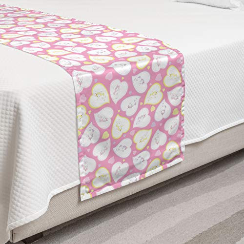 Ambesonne Romantic Bed Runner Love Theme Childish Unicorns in Hearts for Valentines Day Decorative Accent Bedding Scarf for Hotels Homes and Guestrooms Baby Pink Pastel Yellow Pale Mauve Ambesonne Romantic Bed Runner Love Theme Childish Unicorns in Hearts for Valentines Day Decorative Accent Bedding Scarf for Hotels Homes and Guestrooms Baby Pink Pastel Yellow Pale Mauve