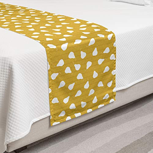 Lunarable Fruits Bed Runner Silhouette of Pearl on Wicker Basket Pattern Background Decorative Accent Bedding Scarf for Hotels Homes and Guestrooms Earth Yellow Mustard Lunarable Fruits Bed Runner Silhouette of Pearl on Wicker Basket Pattern Background Decorative Accent Bedding Scarf for Hotels Homes and Guestrooms Earth Yellow Mustard