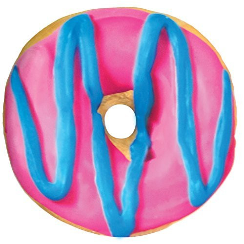iscream Sugarlicious! Frosting Scented Blue and Pink Donut 16" Photoreal Print Microbead Pillow