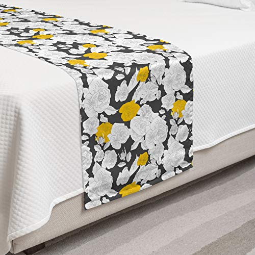 Ambesonne Rose Bed Runner Hand Drawn Style Retro Romantic Blossoms in Yellow and White Tones Decorative Accent Bedding Scarf for Hotels Homes and Guestrooms Charcoal Grey Yellow Ambesonne Rose Bed Runner Hand Drawn Style Retro Romantic Blossoms in Yellow and White Tones Decorative Accent Bedding Scarf for Hotels Homes and Guestrooms Charcoal Grey Yellow