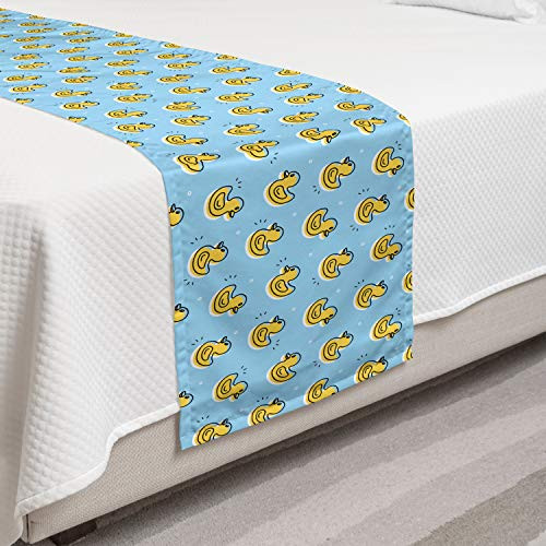 Ambesonne Yellow Bird Bed Runner Simplistic Pattern with Rubber Toy Duck Drawing Decorative Accent Bedding Scarf for Hotels Homes and Guestrooms Pale Sky Blue Mustard Ambesonne Yellow Bird Bed Runner Simplistic Pattern with Rubber Toy Duck Drawing Decorative Accent Bedding Scarf for Hotels Homes and Guestrooms Pale Sky Blue Mustard