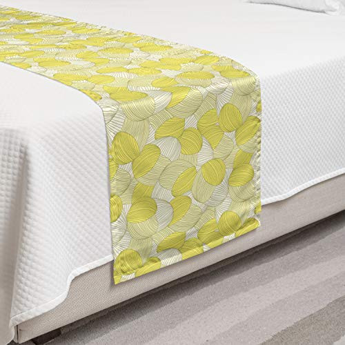 Ambesonne Abstract Bed Runner Soft Tone Repetitive Pattern of Leaves Inspired Motifs in Monochrome Decorative Accent Bedding Scarf for Hotels Homes and Guestrooms Yellow and Pale Yellow Ambesonne Abstract Bed Runner Soft Tone Repetitive Pattern of Leaves Inspired Motifs in Monochrome Decorative Accent Bedding Scarf for Hotels Homes and Guestrooms Yellow and Pale Yellow