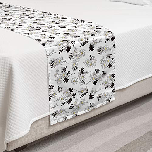 Ambesonne Floral Bed Runner Daisies Like Flower Types Drawn by Hand in a Romantic Style Decorative Accent Bedding Scarf for Hotels Homes and Guestrooms Charcoal Grey Yellow Ambesonne Floral Bed Runner Daisies Like Flower Types Drawn by Hand in a Romantic Style Decorative Accent Bedding Scarf for Hotels Homes and Guestrooms Charcoal Grey Yellow