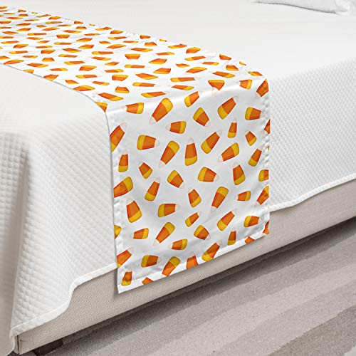 Lunarable Candy Corn Bed Runner Continuing Halloween Themed Dessert on a Plain Background Decorative Accent Bedding Scarf for Hotels Homes and Guestrooms Orange Earth Yellow Lunarable Candy Corn Bed Runner Continuing Halloween Themed Dessert on a Plain Background Decorative Accent Bedding Scarf for Hotels Homes and Guestrooms Orange Earth Yellow