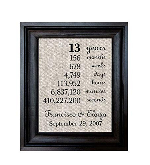 13th Anniversary Gift for Men - 13th Anniversary Gift For Wife - 13 Year Anniversary Gift for Husband