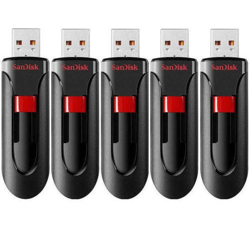 -5 Pack- SanDisk 16GB Cruzer Glide USB 2.0 Flash Drive SDCZ60-016G-B35 in Retail with Black Lanyard