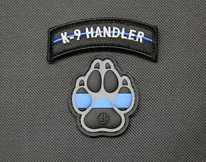K9 Thin Blue Line PVC Patch Police Dog Handler Patch Set Morale Patch Hook