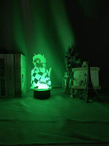 3D Night Light Illusion LED Anime Decor lamp USB Demon Slayer Kimetsu No Yaiba Tanjiro Kamado Figure 3D Anime Lamps for Child Bedroom Decor Kids Gift SGFG