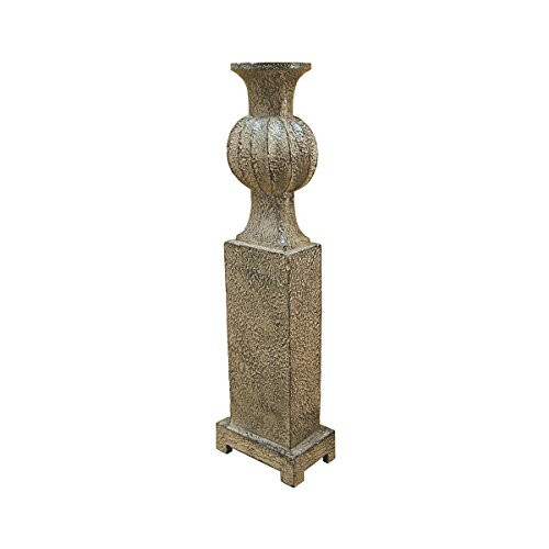 Design Toscano Stone Column Candleholder, 24"