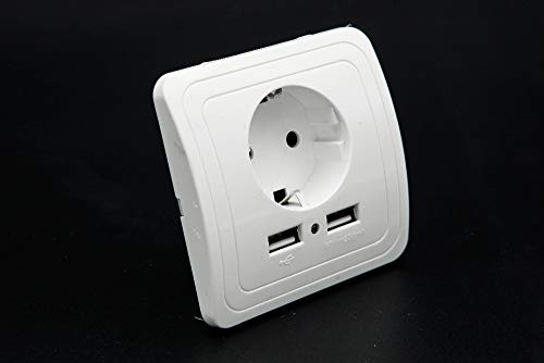 ZUO JIAFAN 5V 2A Electric Dual USB Wall Charger Adapter EU Plug USB Wall Socket Power Charging Switch Outlet Plug USB Power Socket Panel 2000 mA