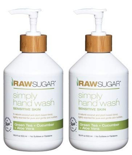 Raw Sugar - Hand Wash Sensitive Skin Green Tea Plus Cucumber Plus Aloe 16.9 fl oz - 2-PACK Raw Sugar - Hand Wash Sensitive Skin Green Tea Plus Cucumber Plus Aloe 16.9 fl oz - 2-PACK