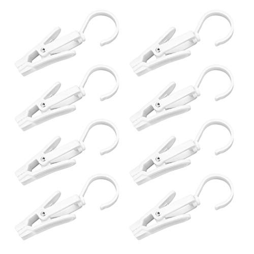 Hemoton Clothes Clips Laundry Hooks Clip Plastic Hanging Socks Clips Clothespins Clothesline Curtain Clips for Home 20PCS