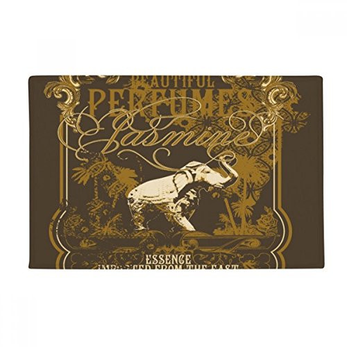 DIYthinker Tropical Elephant Brown European Style Frame Ground Mat Non Slip Floor Bathroom Door Rug Carpet