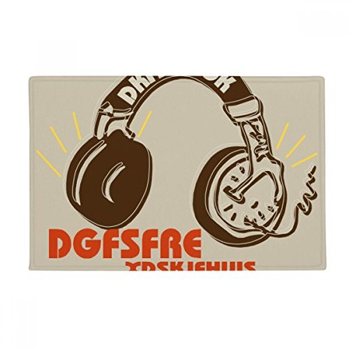 DIYthinker Brown Headset Rock Music Crazy Ground Mat Non Slip Floor Bathroom Door Rug Carpet