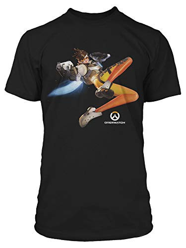 JINX Overwatch The Cavalrys Here -Tracer- Mens Gamer Graphic T-Shirt Black Large