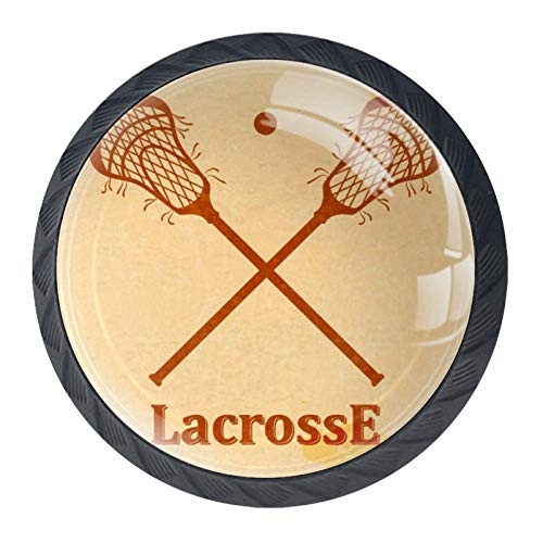 Shiiny Retro Background Lacrosse Drawer Knob Pull Handle Glass Circle Shape Cabinet Drawer Pulls Cupboard Knobs with Screws for Home Office Cabinet Cupboard Set of 4