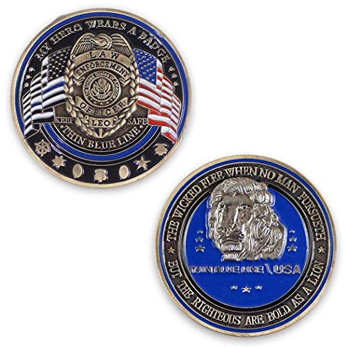 Thin Blue Line Lion Challenge Coin