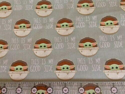 Fat Quarter 1/4 Yard - Star Wars Mandalorian Baby Yoda Sewing Fabric 100 percent Cotton -18 inch x 21 inch-
