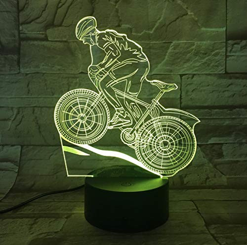 epicurism Mountain Bike Sport Touch Table Lamp 7 Colors Changing Desk Lamp 3D Lamp Novelty Led Night Lights USB Light Bluetooth Control