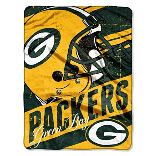 Officially Licensed NFL Green Bay Packers  inchDeep Slant inch Micro Raschel Throw Blanket 46 inch x 60 inch Multi Color