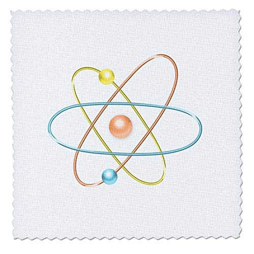 3dRose Anne Marie Baugh - Cute Illustrations - Orange Yellow Aqua Atom Illustration - 14x14 inch quilt square -qs_324564_5- 3dRose Anne Marie Baugh - Cute Illustrations - Orange Yellow Aqua Atom Illustration - 14x14 inch quilt square -qs_324564_5-