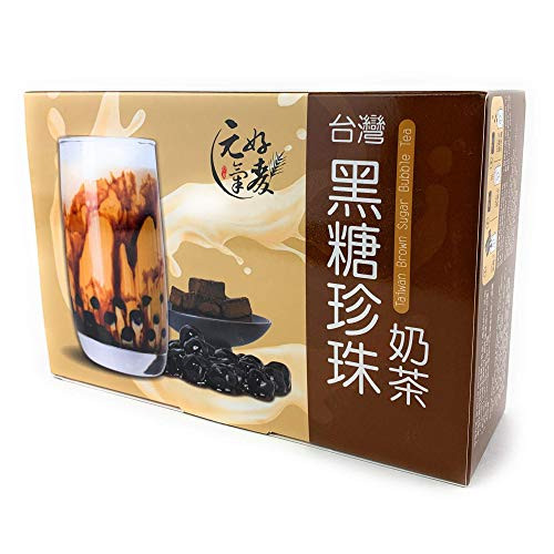 Taiwan Bubble Tea Brown Sugar Pearl Milk Tea DIY Premium Instant BOBA Tea Tapioca Pearls 5-count Box -Pack of 1-
