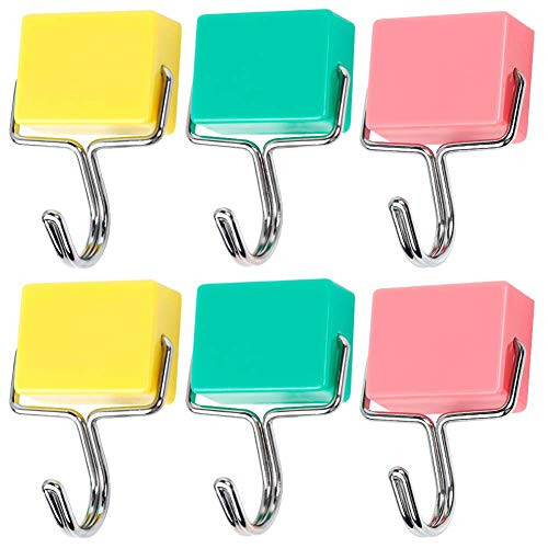 Creative Magnetic Hooks Strong Powerful Heavy Duty Magnet Hooks Colorful Refrigerator Magnet Hooks -6PCS-