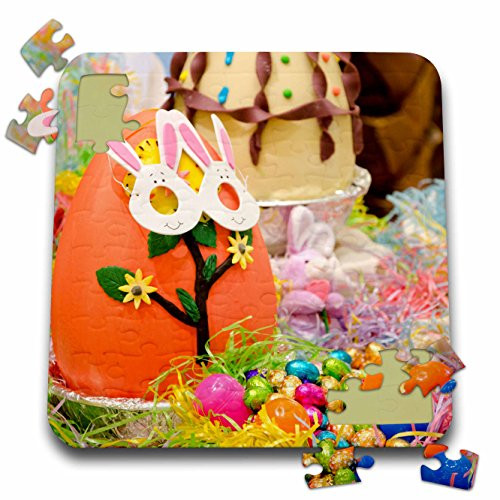 3dRose Australia. Easter Display of Decorated Chocolate Eggs and Candy. - Puzzle 10 by 10-inch -pzl_226141_2-
