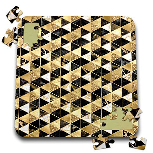 3dRose Glam Image of Gold Image of Marble Triangle Geometric Pattern - Puzzles -pzl_328649_2-