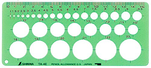 Shinwa circle template ruler Small -japan import-