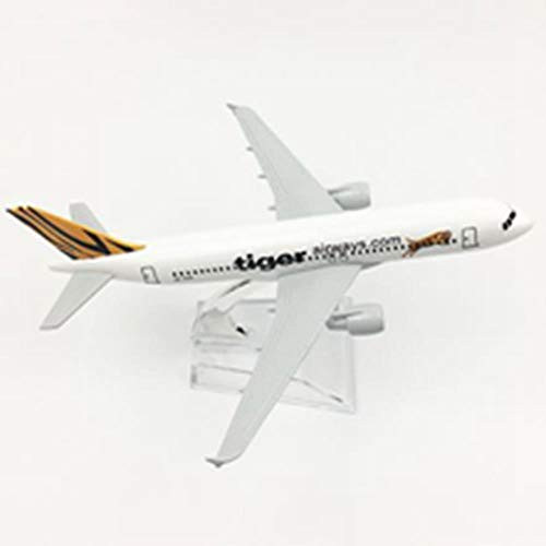 miqimaoyimium 16CM 1400 Airbus A320 Model Air Tiger Airways Airline with Base Alloy Aircraft Plane Collectible Display Model Collection