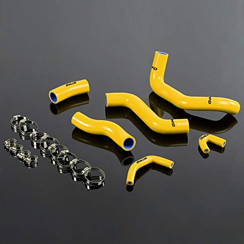 High Performance 3-Ply For 2002-2007 KAWASAKI ZRX1200R ZRX 1200R Silicone Radiator Coolant Hose Clamps Kit Yellow 6PCS