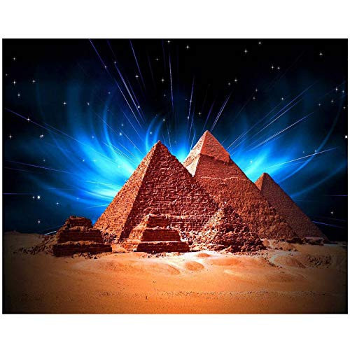 Zimal 5D DIY Diamond Painting Pyramid of Egypt Full Round Drill Mosaic Diamond Embroidery Display Sky View Cross Stitch 11.8 x 15.8 Inch