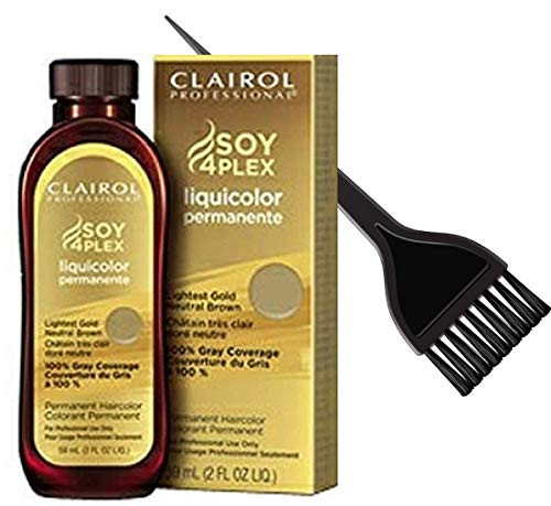 Clairol Soy4Plex LiquiColor PERMANENT Liquid HAIR COLOR Dye -w/Sleek Tint Brush- Gray Busters Permanente Professional Grey Haircolor -5A / 94DN Lightest Cool Brown Twilight Brown- Clairol Soy4Plex LiquiColor PERMANENT Liquid HAIR COLOR Dye -w/Sleek Tint Brush- Gray Busters Permanente Professional Grey Haircolor -5A / 94DN Lightest Cool Brown Twilight Brown-