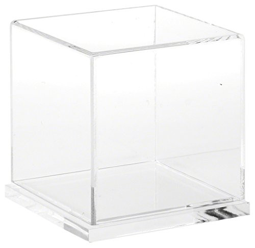Plymor Brand Clear Acrylic Display Case with Clear Base, 4" x 4" x 4"