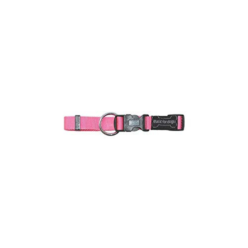 Wouapy Basic Line Collar for Dog 15 mm Width Neck Size 25/40 cm Pink