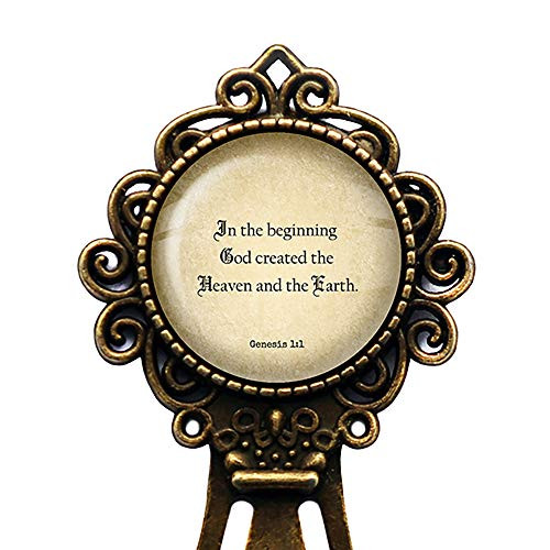 Genesis 11 God Created the Heaven and Earth King James Version KJV Bible Bronze Bookmark