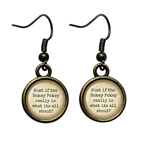 Jimmy Buffett Hokey Pokey All About Antique Bronze Earrings