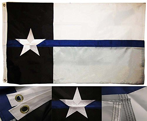 AES 3x5 Embroidered Police Thin Blue Line Texas State 220D Nylon Flag 3x5 Clips Fade Resistant Double Stitched Premium Penant House Banner Grommets AES 3x5 Embroidered Police Thin Blue Line Texas State 220D Nylon Flag 3x5 Clips Fade Resistant Double Stitched Premium Penant House Banner Grommets