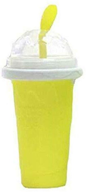 INSO Slush and Shake Maker Slushy Ice Cream Maker Squeeze Peasy Slush Quick Cooling Cup Milkshake Bottles -Yellow-