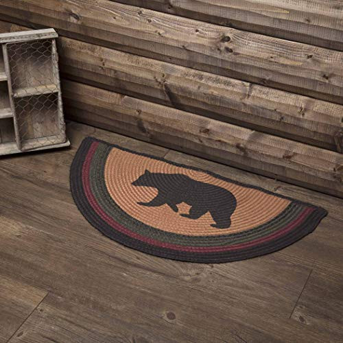 VHC Brands Rustic and Lodge Flooring - Wyatt Tan Bear Half Circle Jute Rug 16.5x33 VHC Brands Rustic and Lodge Flooring - Wyatt Tan Bear Half Circle Jute Rug 16.5x33